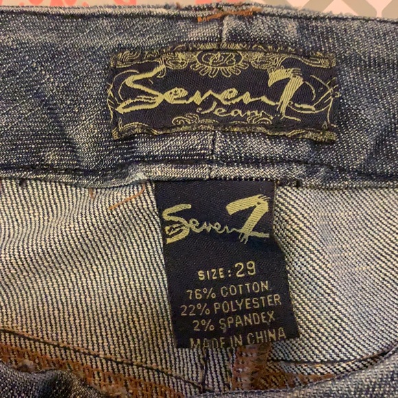 Seven7 acid wash low rise denim jeans - Picture 2 of 4